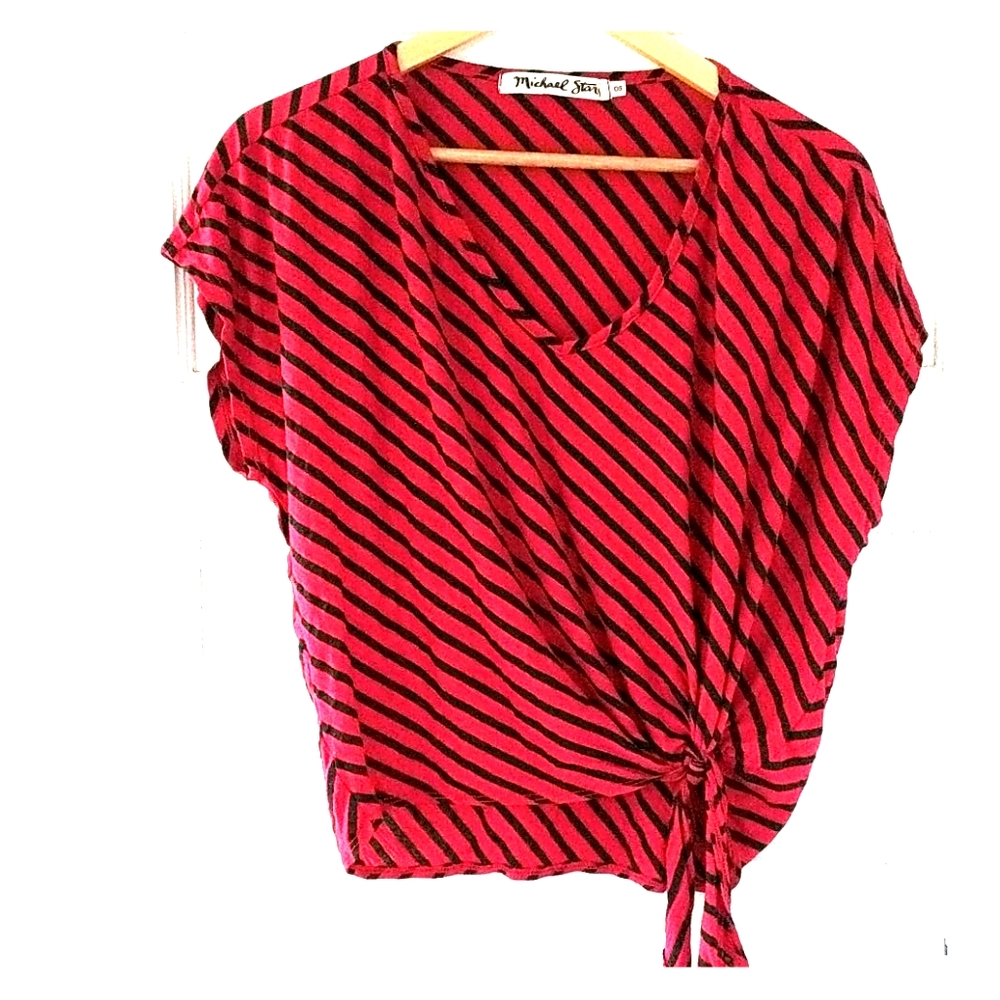 NWOT Michael Stars Red and White cotton tee